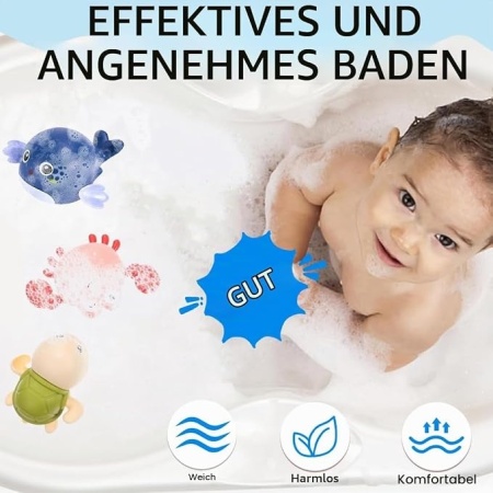 Set 4 jucarii mecanice de baie cu cheita, figurine plutitoare pentru cada, jucarii senzoriale bebelusi si copii mici, fete si baieti, varsta 0-5 ani - Img 6