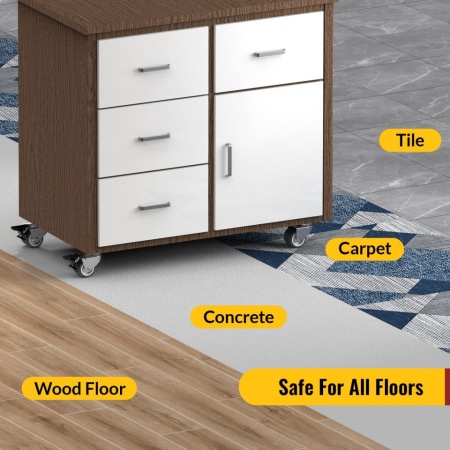 Set 4 Roți Pivotante pentru Mobilier HOLKIE Heavy Duty 50mm, Cu Frână, Capacitate Totală 400 kg (2 cu Frână și 2 fără) - Img 5