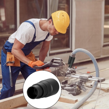 Set 6 Adaptoare Universale pentru Furtun Aspirator , Reductor Conectare Scule Electrice, Diametre 25mm - 42mm, PVC Negru - Img 5