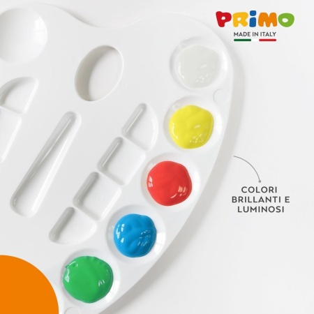 Set 6 culori tempera lavabilă pentru copii PRIMO, 1 litru cu dozator/pompă, vopsea lavabilă pentru hârtie, carton, pânză, sticlă, +3 ani - Img 5