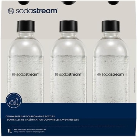 Set de 3 sticle de sifon Sodastream, 3 x 1 l, Negru - Img 2