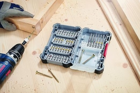 Set de burghie Bosch 40 buc Pick and Click, biti de surubelnita extra dur, cu suport universal - Img 4