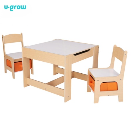 Set masuta si 2 scaune,lemn natur,U-Grow - Img 2