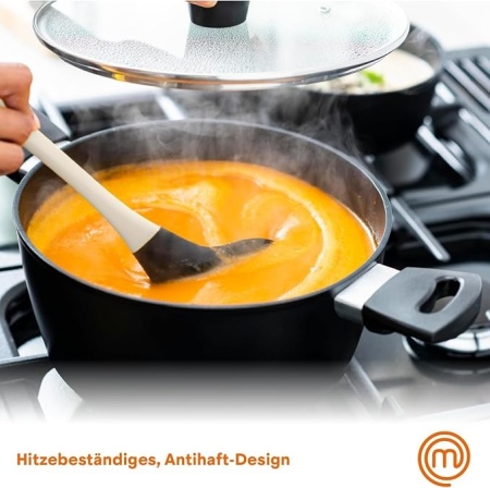 Set ustensile de bucătărie MasterChef, termorezistente și anti-zgâriere, pentru gătit și copt, non-stick, Gri - Img 4