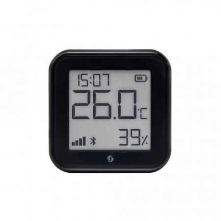 Shelly PLUS GEN3 H&T Wi-Fi + Senzor de umiditate si temperatura Bluetooth cu afisaj e-paper (negru)