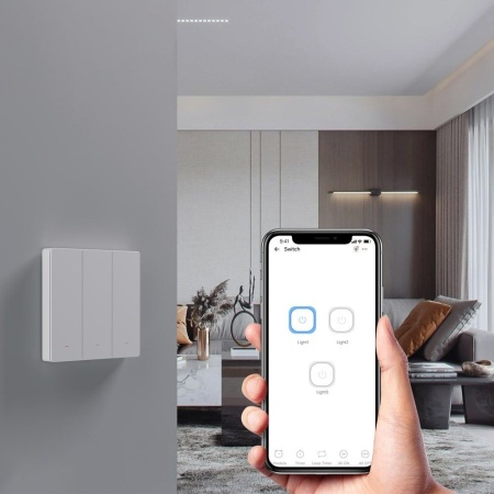 SONOFF SwitchMan M5 Wi-Fi / Matter smart wall switch, 2-gang, modular version, (new) gray (M5-2C-80M) - Img 3