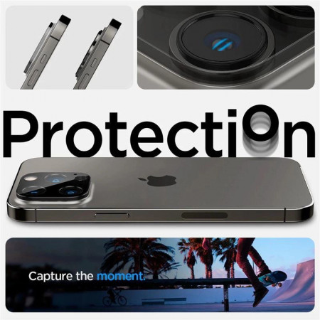 Spigen Optik.tR Protector Camera pentru iPhone 14 Pro / Pro Max / 15 Pro / Pro Max - Negru 2 buc. - Img 2