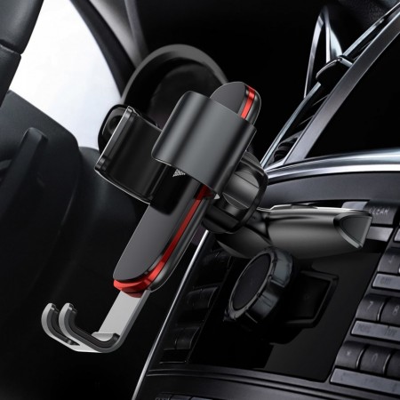 Suport auto cu rotire 360 pentru telefon cu prindere in fanta pentru CD , Baseus Metal Age Gravity , negru - Img 6