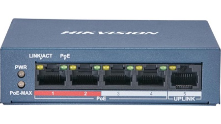 Switch Hikvision DS-3E0105P-E/M(B), 4 Porturi, PoE - Img 3