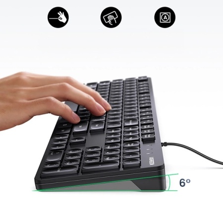 Ugreen KU004 90875 tastatură cu fir de 1,5 m pentru Windows / MacOS - neagră - Img 2