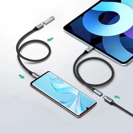 Ugreen US372 80810 USB-C - USB-C cablu PD QC 100W 5A 10Gbps 0,5m - gri - Img 4