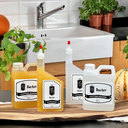 Ulei Mineral Alimentar pentru Tocătoare și Blaturi de Lemn Bacher, 200 ml, cu Lavetă din Piele de Căprioară inclusă - Img 5