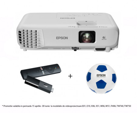 Videoproiector EPSON EB-W06, WXGA 1280 x 800, 3700 lumeni, contrast 16000:1