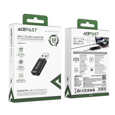 Adaptor Date si Incarcare USB-C - USB-A Acefast J2, Negru - Img 3