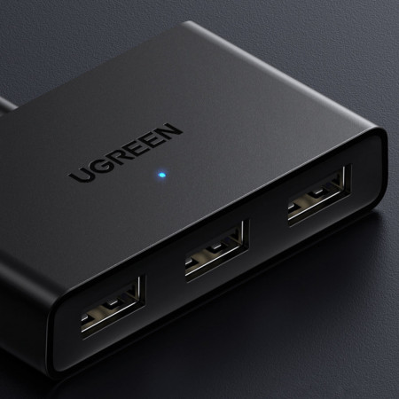 Adaptor switch Ugreen USB 2 intrari - 3 iesiri negru (CM409) - Img 2