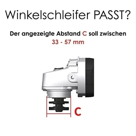 Aparatoare de aspirare a prafului pentru polizor unghiular (flex) 115–125 mm FANZWORK, include disc oala diamantat 125 mm pentru slefuit beton, sapa si adeziv gresie, calitate profesionala - Img 2