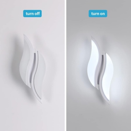 Aplice LED de Perete pentru Interior 12W, Alb Rece 6500K, 1350 Lumeni, Lungime 29 cm, Design Modern din Aluminiu și Acril, Clasa Energetică E (Alb) - Img 4