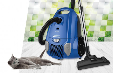 Aspirator cu sac Heinner HVC-MBL1400-V2, 700 W, sac textil, 3 L, putere variabila, HEPA 12, tub telescopic metalic, Albastru - Img 8