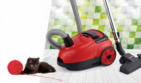 Aspirator cu sac Heinner HVC-VB750RD, putere 750W, putere de aspirare: 180W, sac textil 1.6 L, control variabil al puterii, nivel de zgomot: 78dB, Rosu - Img 4