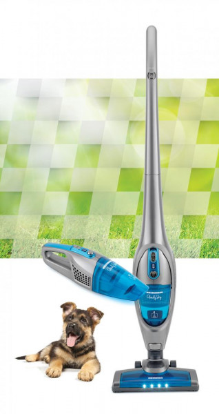 Aspirator vertical Heinner CloudySky HSVC-V21.6GR, sistem de filtrare ciclonic, dubla utilizare: aspirator vertical sau de mana, acumulator Li 22.2V, 110W, 2 viteze, putere aspirare max 8kPa, 0.5L, perie cu lumini LED, albastru/gri - Img 5