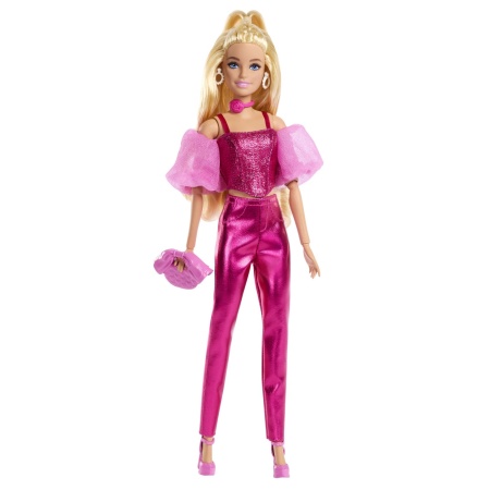 BARBIE DELUXE STYLE PAPUSA BARBIE TINUTA ROZ METALIZAT - Img 2