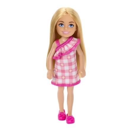 BARBIE PAPUSA CHELSEA BLONDA CU ROCHITA ROZ IN CAROURI - Img 2