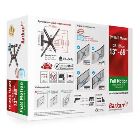 Barkan TV Wall Mount Full Motion 13&quot;-65&quot; - Img 7