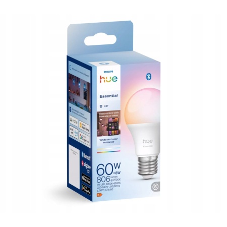 Bec inteligent Philips Hue A60 E27 8W alb, 60x111x111mm, set 1 bucata - Img 3