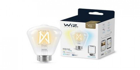 Bec LED inteligent vintage (decorativ) WiZ Connected Filament Whites, Wi-Fi, ST64, E27, 6.7W (60W), 806 lm, temperatura lumina reglabila (2700K-6500K), compatibil Google Assistant/Alexa/Siri