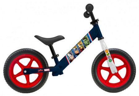 Bicicleta fara pedale pentru copii Pegas, din metal, model Disney Avengers, culoare albastru - Img 2
