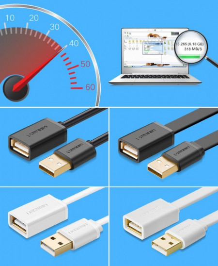 Cablu adaptor Ugreen USB la USB (mama-tata) - 1m negru - Img 8