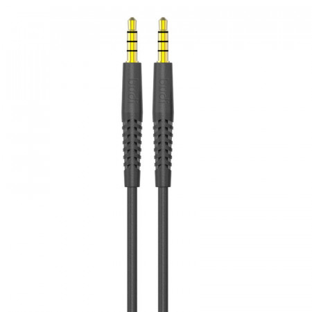 Cablu AUX mini mufa 3,5 mm la mini mufa 3,5 mm Budi, 1,2 m negru