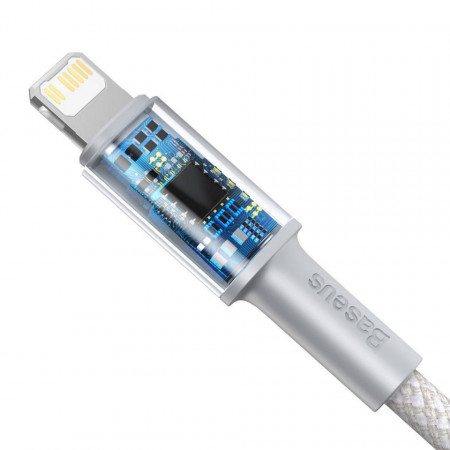 Cablu Baseus High Density Braided Cable Type-C laLightning, PD, 20W, 1m (White) - Img 4
