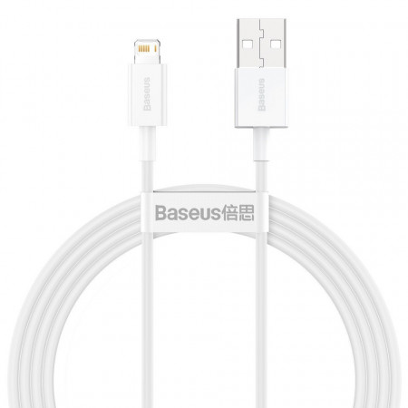 Cablu Baseus Superior Series USB la Lightning 2,4A 1,5m (alb)