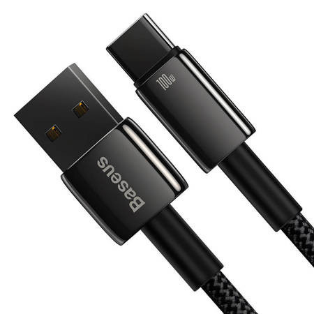 Cablu Baseus Tungsten Gold USB la USB-C, 100 W, 2 m (negru) - Img 7
