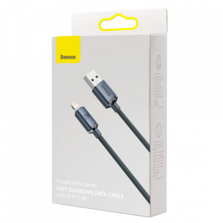 Cablu de date cu incarcare rapida din seria Baseus crystal shine USB tip A la Lightning 2,4A 1,2m negru (CAJY000001) - Img 6