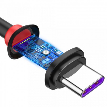 Cablu de date si incarcare , Baseus Purple Ring HW Quick Charger Usb la USB Type C 40W 1m Black - Img 4