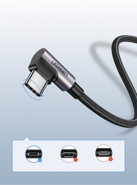 Cablu de date UGREEN USB la USB Type-C 3A - 1m gri - Img 5