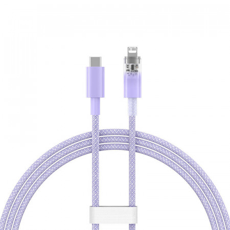 Cablu de incarcare rapida Baseus USB-C la seria Lightning Explorer 1m, 20W (violet) - Img 3
