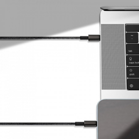 Cablu de incarcare si date Baseus USB Type C - USB Type C Power Delivery Quick Charge 100 W 5 A 1 m black (CATWJ-01) - Img 3