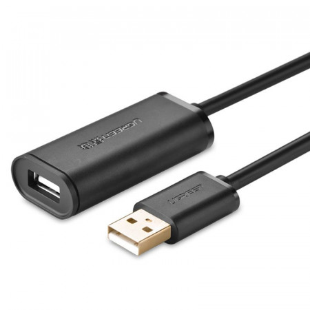 Cablu extensie Ugreen USB 2.0 (mama) - USB (tata) Active Repeater cu Chipset 5 m black (US121 10319)