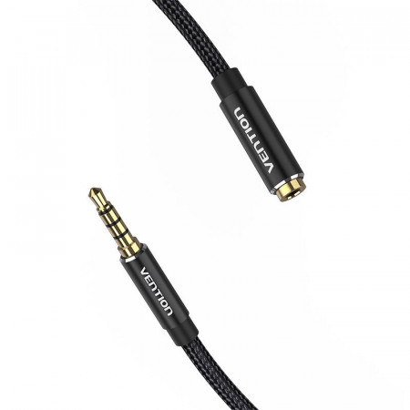 Cablu prelungitor audio TRRS 3,5 mm tata la 3,5 mm mama 3 m Vention BHCBI negru - Img 3