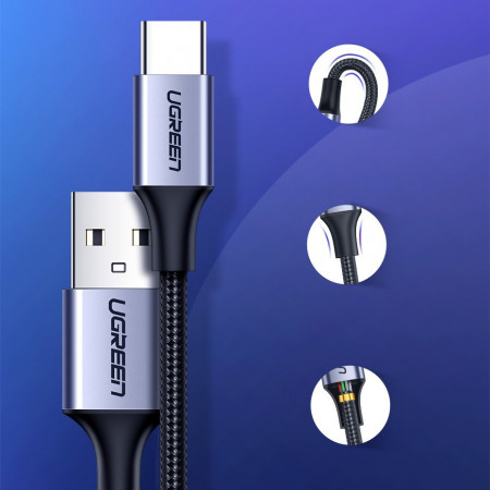 Cablu Quick Charge Ugreen USB - USB Type C Quick Charge 3.0 3A 2m gray (60128) - Img 5