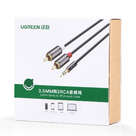 Cablu Ugreen cablu audio mini jack 3,5 mm - 2RCA 1,5 m negru (AV116) - Img 5