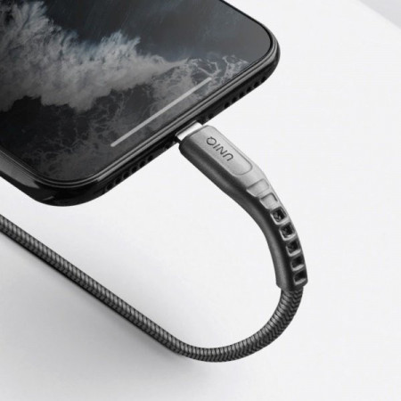 Cablu UNIQ MFI Flex USB-C la Lightning 18W - gri, 1.2 m - Img 3