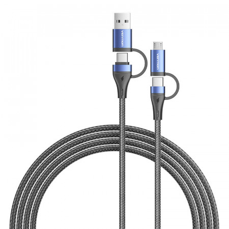 Cablu USB 4in1 USB 2.0 Vention CTLLH 1m (negru) - Img 1