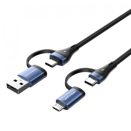 Cablu USB 4in1 USB 2.0 Vention CTLLH 1m (negru) - Img 3