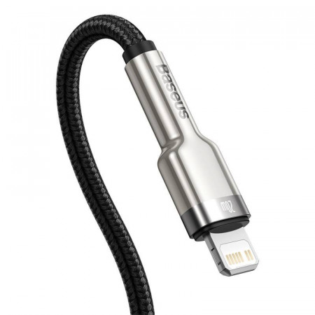 Cablu USB-C pentru Lightning Baseus Cafule, PD, 20W, 0,25m (negru) - Img 3