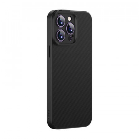 Carcasa magnetica Baseus Synthetic Fiber Series pentru iPhone 14 Pro (negru)+ sticla securizata + kit de curatare - Img 4