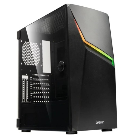 Carcasa Spacer Gaming THUNDER, Mid-Tower, fara sursa, ATX, Black - Img 8